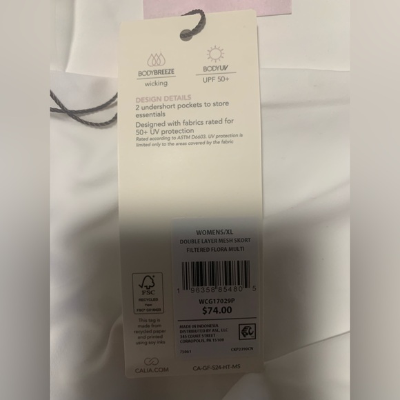 Calia Golf Double Layer Mesh Skort Filtered Flora Multi NWT Women’s Size XL - Picture 10 of 10